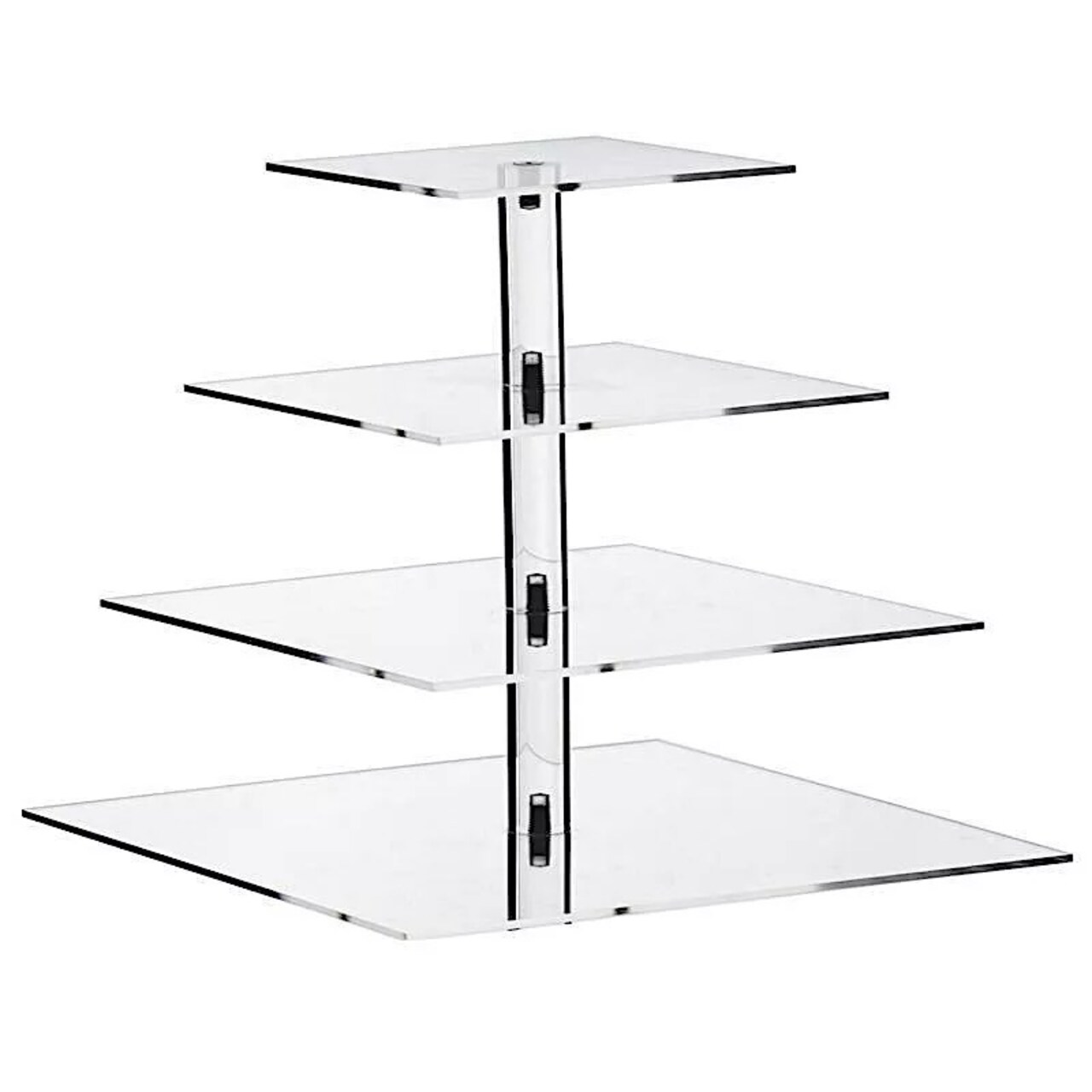 4 Tiers Clear Premium Square Acrylic Crystal CUPCAKE Stand Birthday Party Events